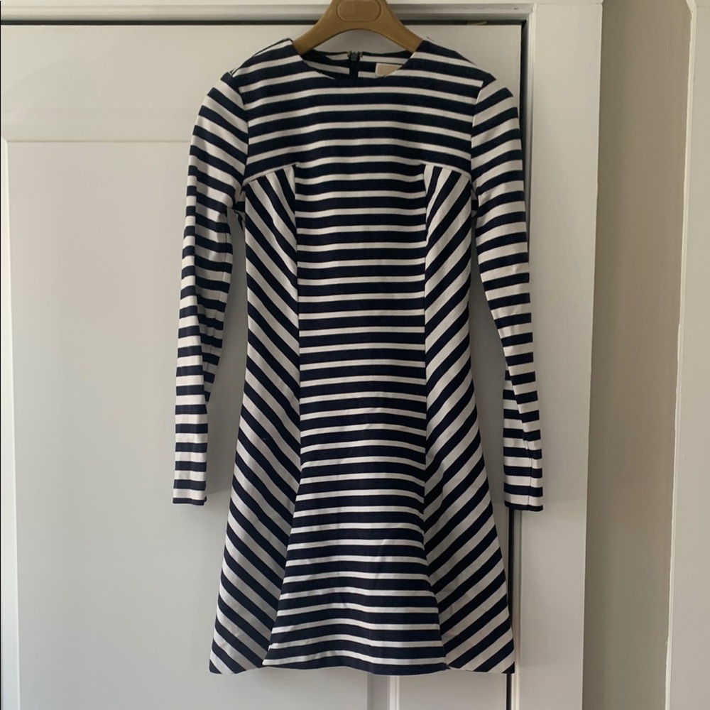 Navy and White Striped Dress